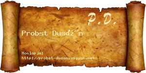 Probst Dusán névjegykártya